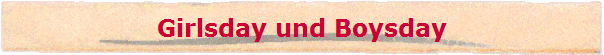Girlsday und Boysday